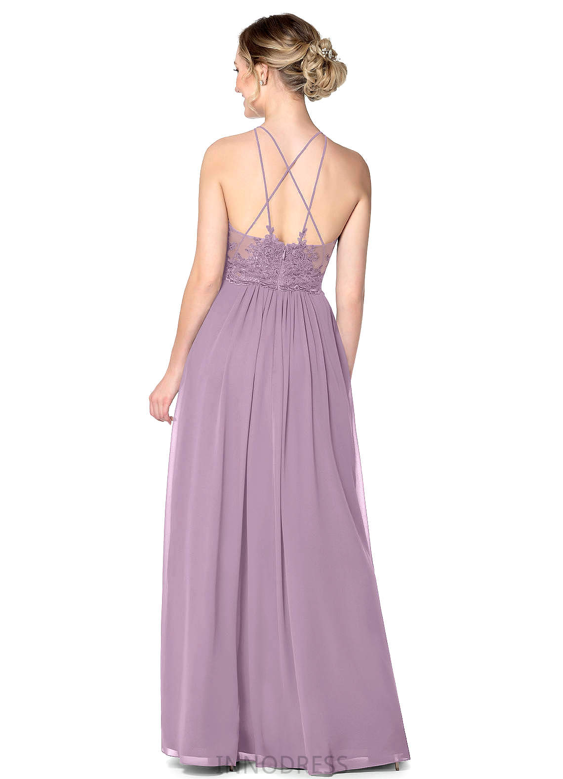 Carly Straps Natural Waist Floor Length A-Line/Princess Sleeveless Bridesmaid Dresses