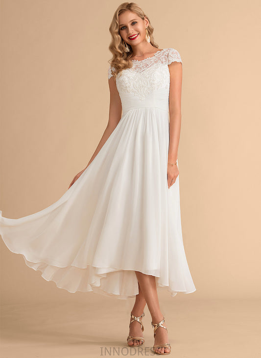 Asymmetrical Neck A-Line Wedding Scoop Jaylynn Chiffon Wedding Dresses Dress