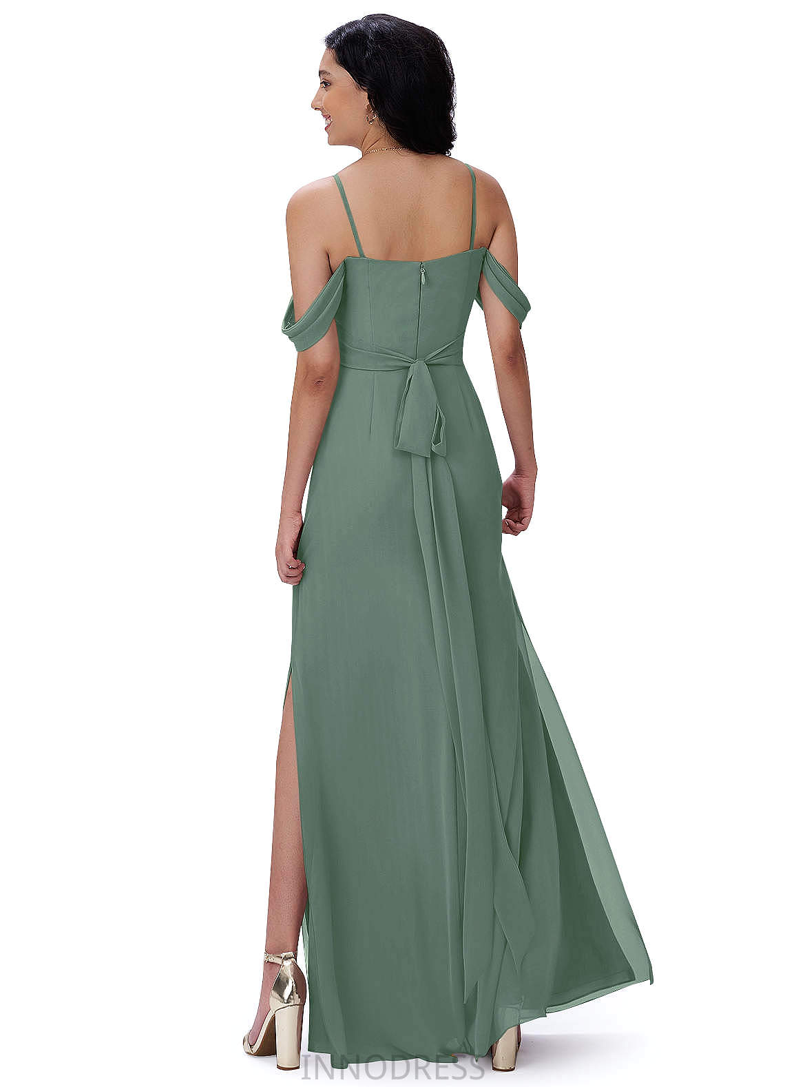 Erin Floor Length A-Line/Princess Sleeveless Straps Natural Waist Bridesmaid Dresses