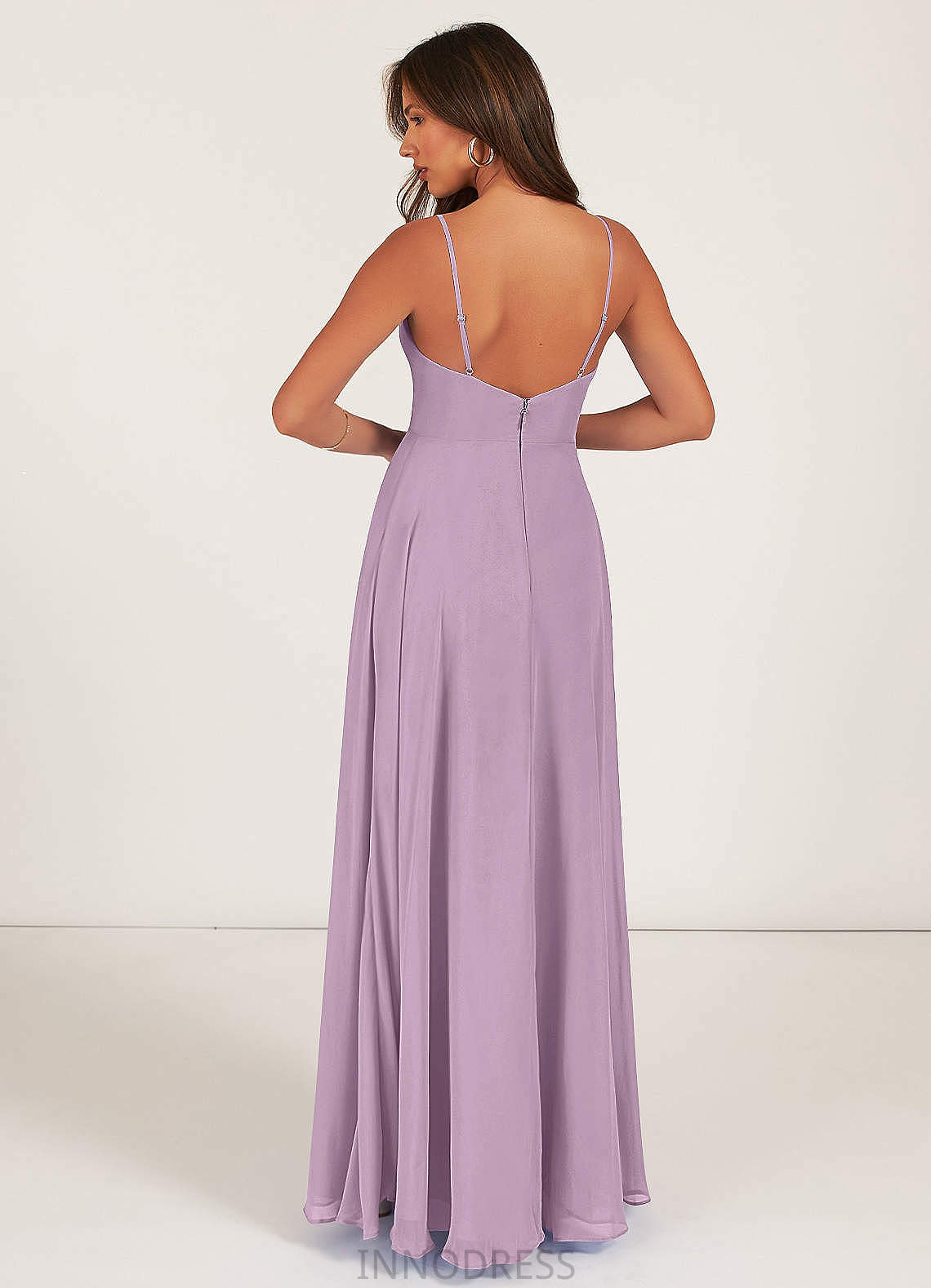 Jaylen A-Line/Princess Natural Waist Sleeveless Floor Length V-Neck Bridesmaid Dresses