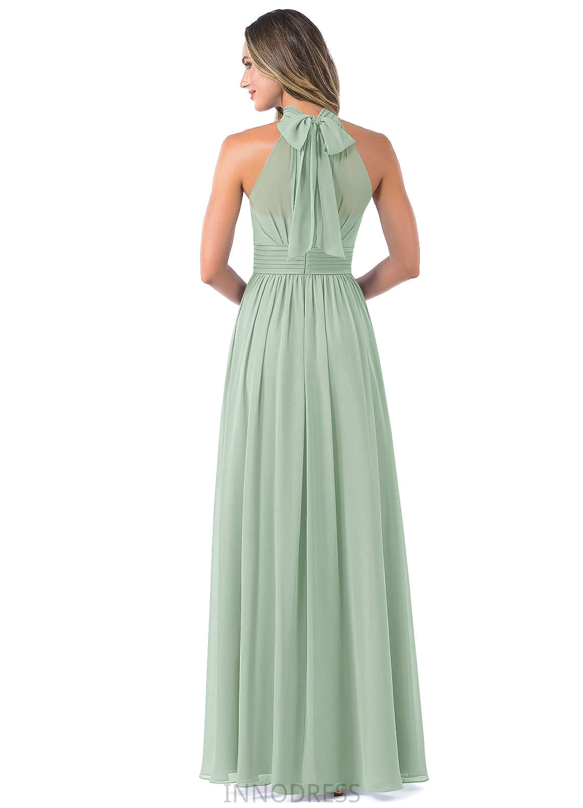 Dominique A-Line/Princess Sleeveless Natural Waist Floor Length V-Neck Bridesmaid Dresses