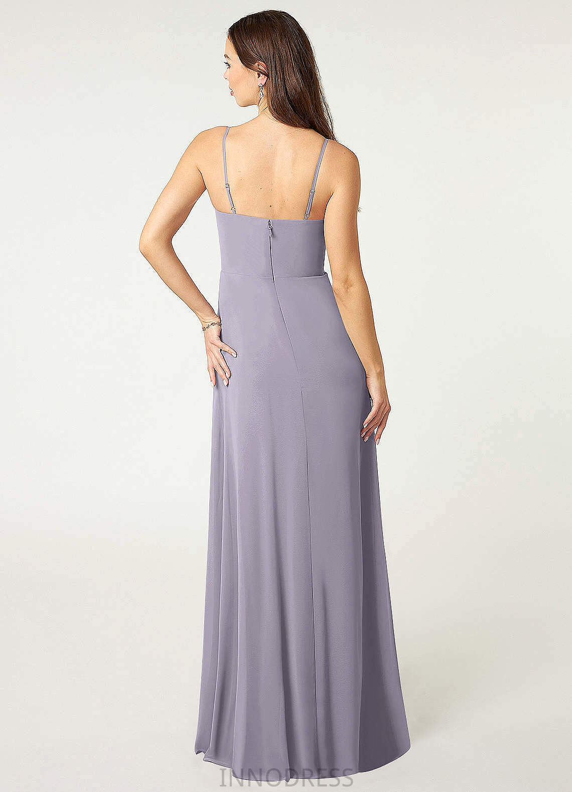 Helen A-Line/Princess V-Neck Floor Length Sleeveless Natural Waist Bridesmaid Dresses