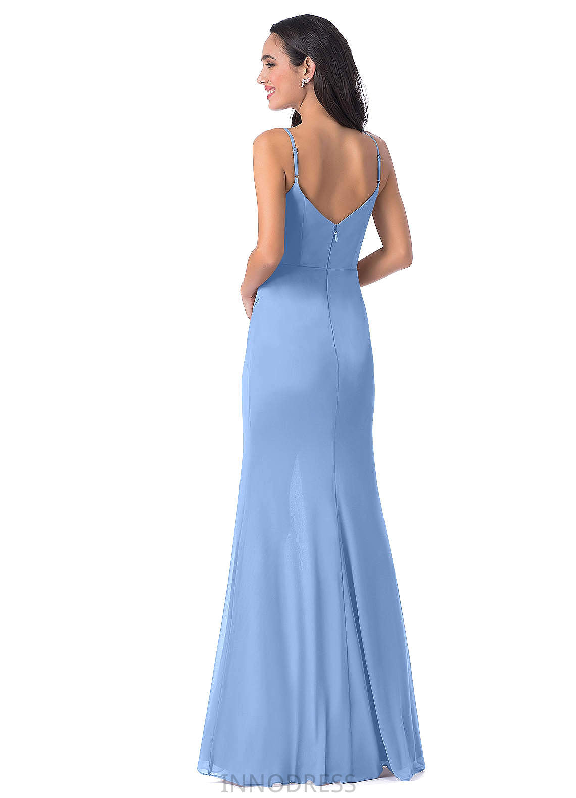 Linda Trumpet/Mermaid Floor Length Velvet Natural Waist Spaghetti Staps Sleeveless Bridesmaid Dresses