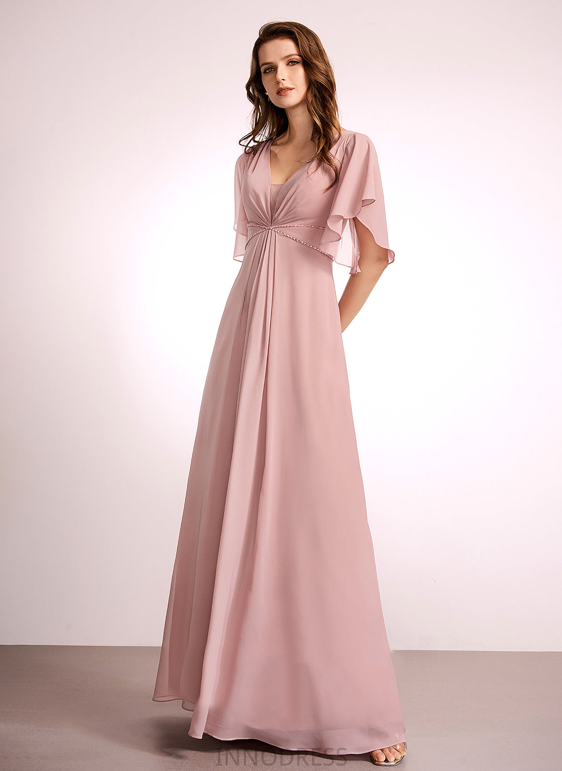 Fabric Neckline Silhouette Length A-Line Floor-Length V-neck Straps Gabriela A-Line/Princess Floor Length Natural Waist Bridesmaid Dresses