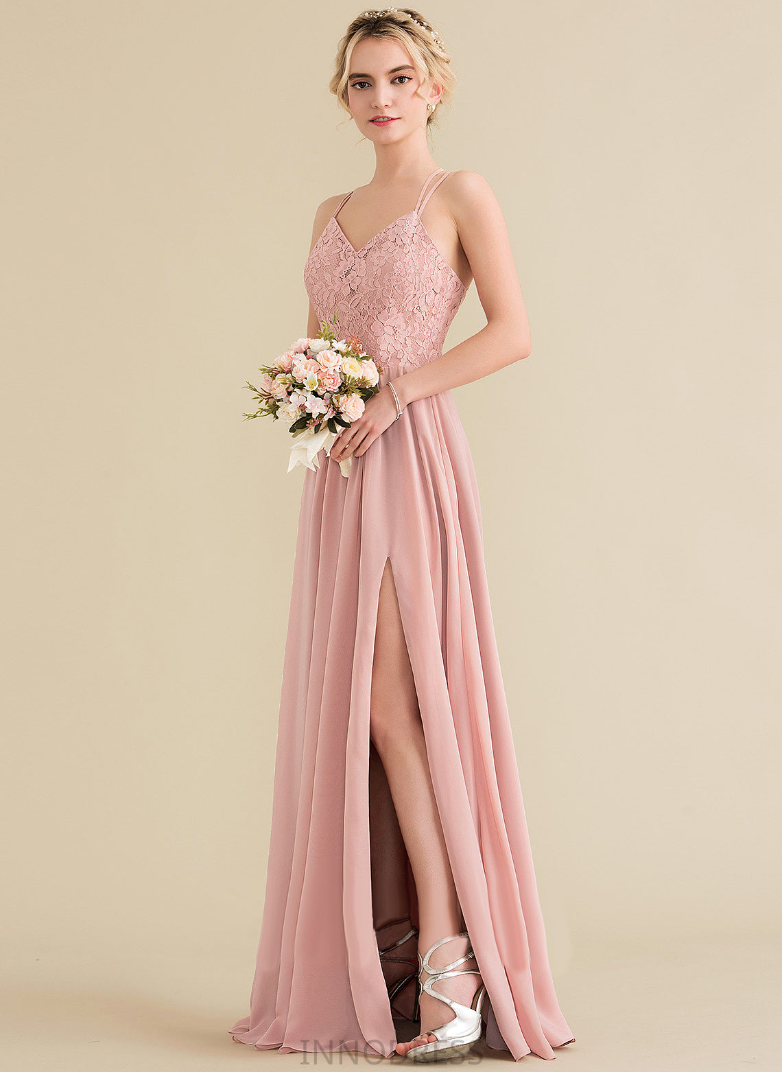 Silhouette Floor-Length Lace Length A-Line Neckline Sweetheart Straps&Sleeves Fabric Cornelia Bridesmaid Dresses