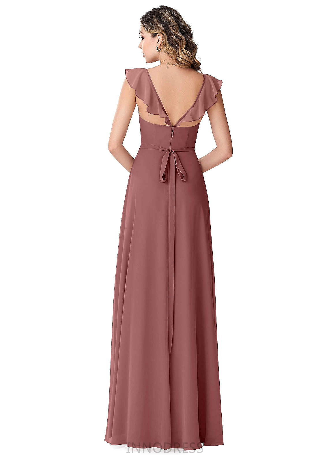 Kelsie Floor Length A-Line/Princess Natural Waist Sleeveless Spaghetti Staps Bridesmaid Dresses