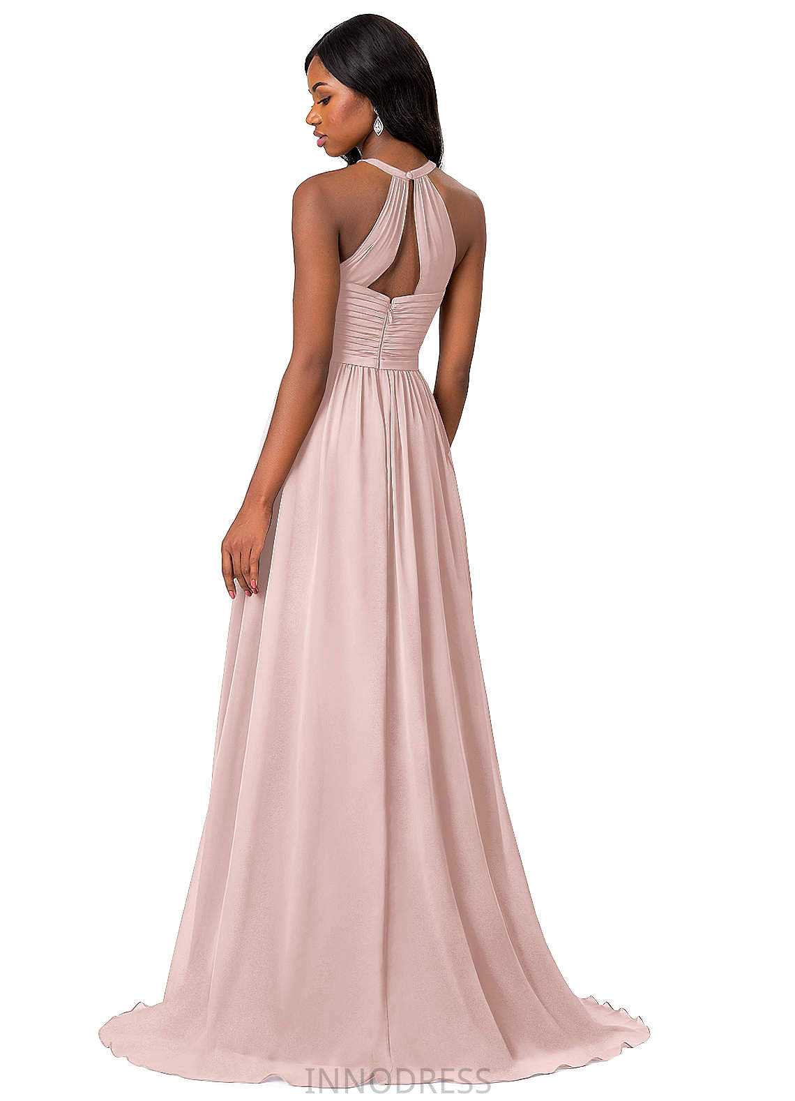 Desiree Natural Waist High Low One Shoulder A-Line/Princess Sleeveless Bridesmaid Dresses