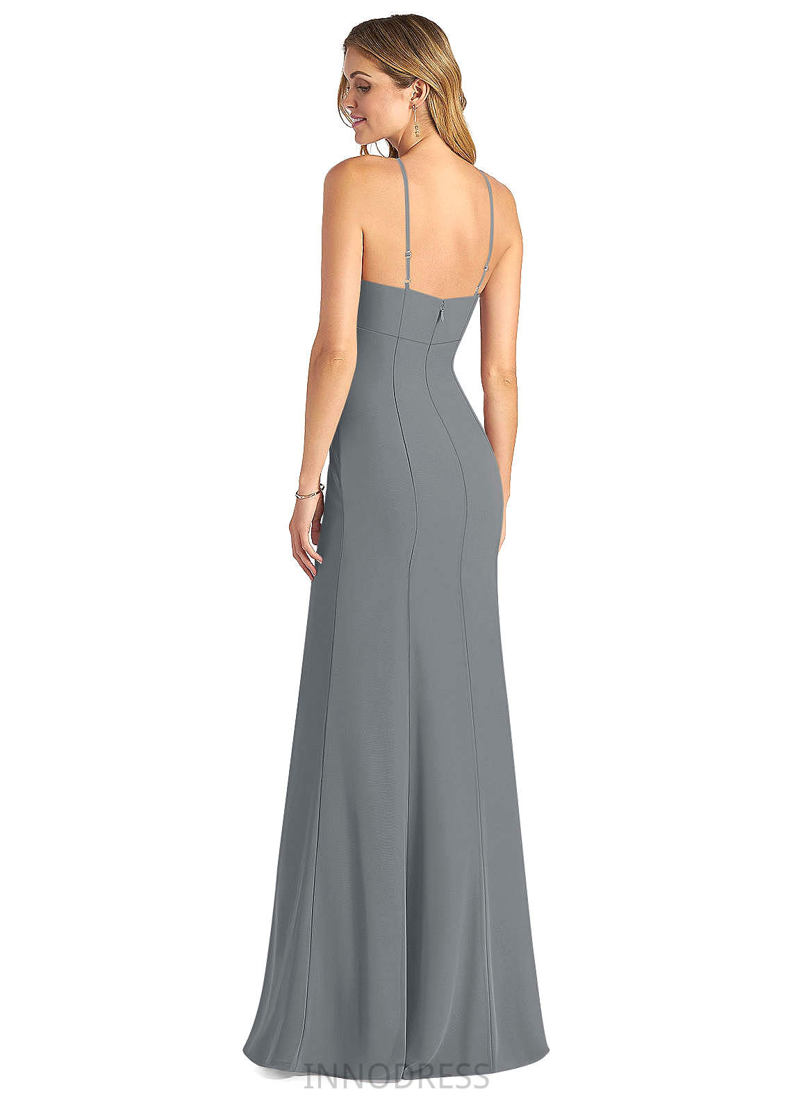 Maci Spaghetti Staps Floor Length A-Line/Princess Natural Waist Sleeveless Bridesmaid Dresses