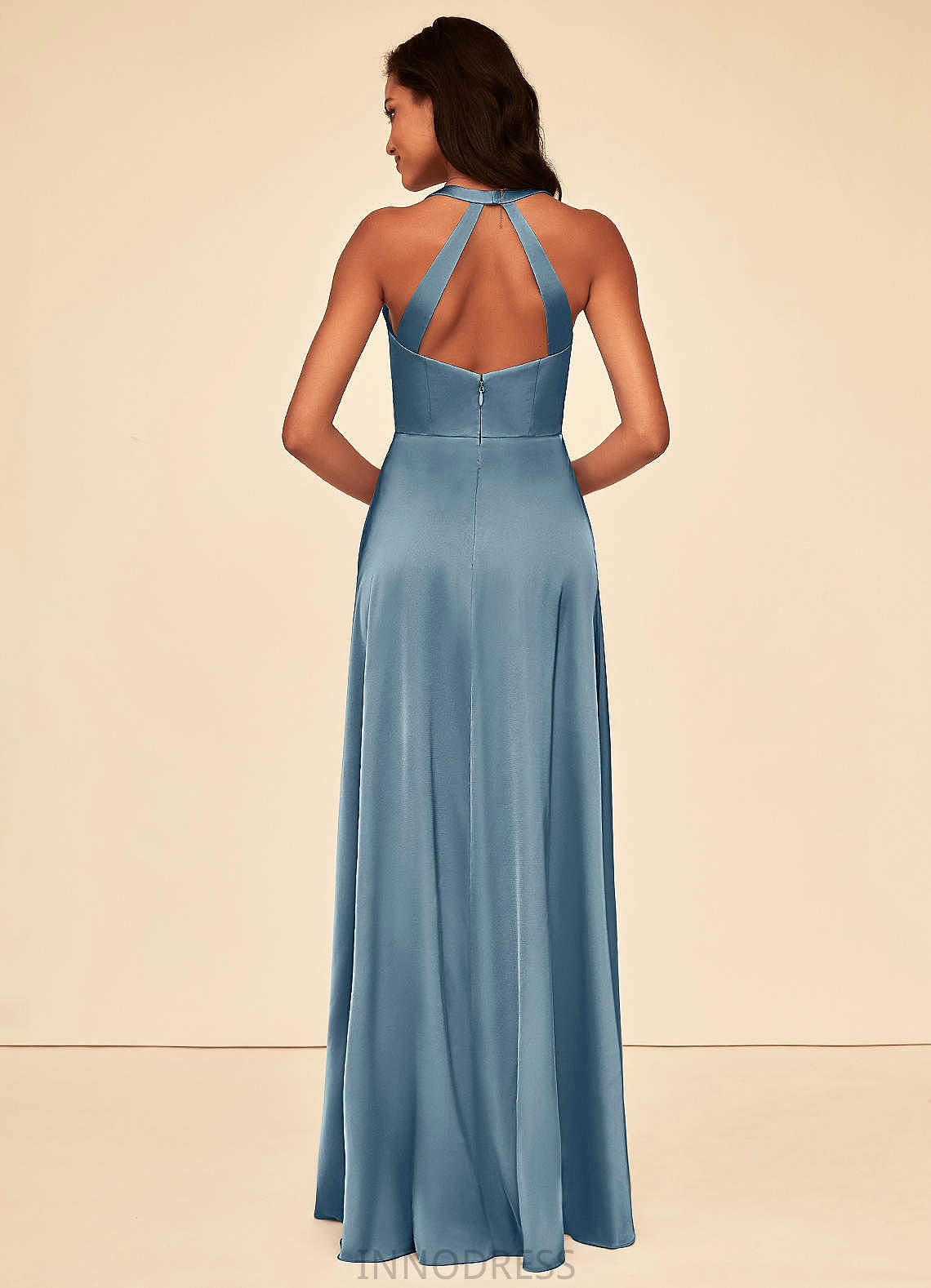 Paola A-Line/Princess Floor Length Natural Waist V-Neck Bridesmaid Dresses