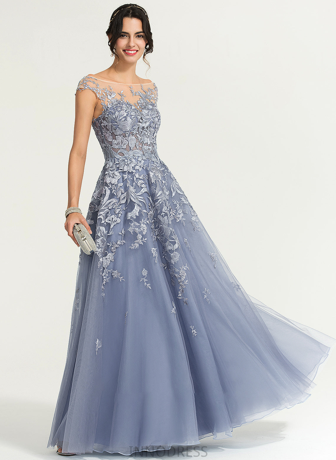 Neck Karsyn Scoop Prom Dresses Floor-Length Tulle Ball-Gown/Princess