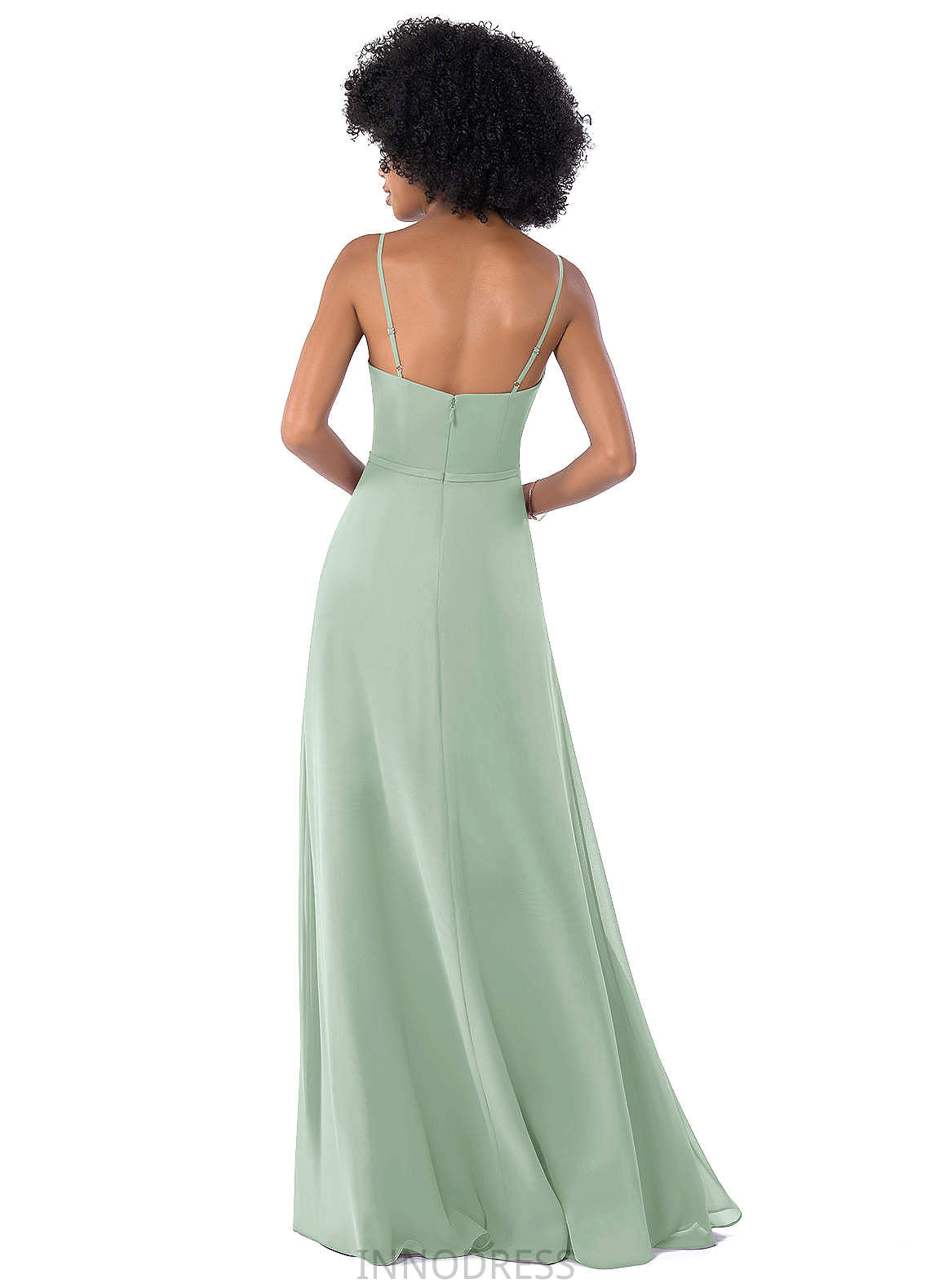 Jacqueline Natural Waist Short Sleeves V-Neck Floor Length A-Line/Princess Bridesmaid Dresses