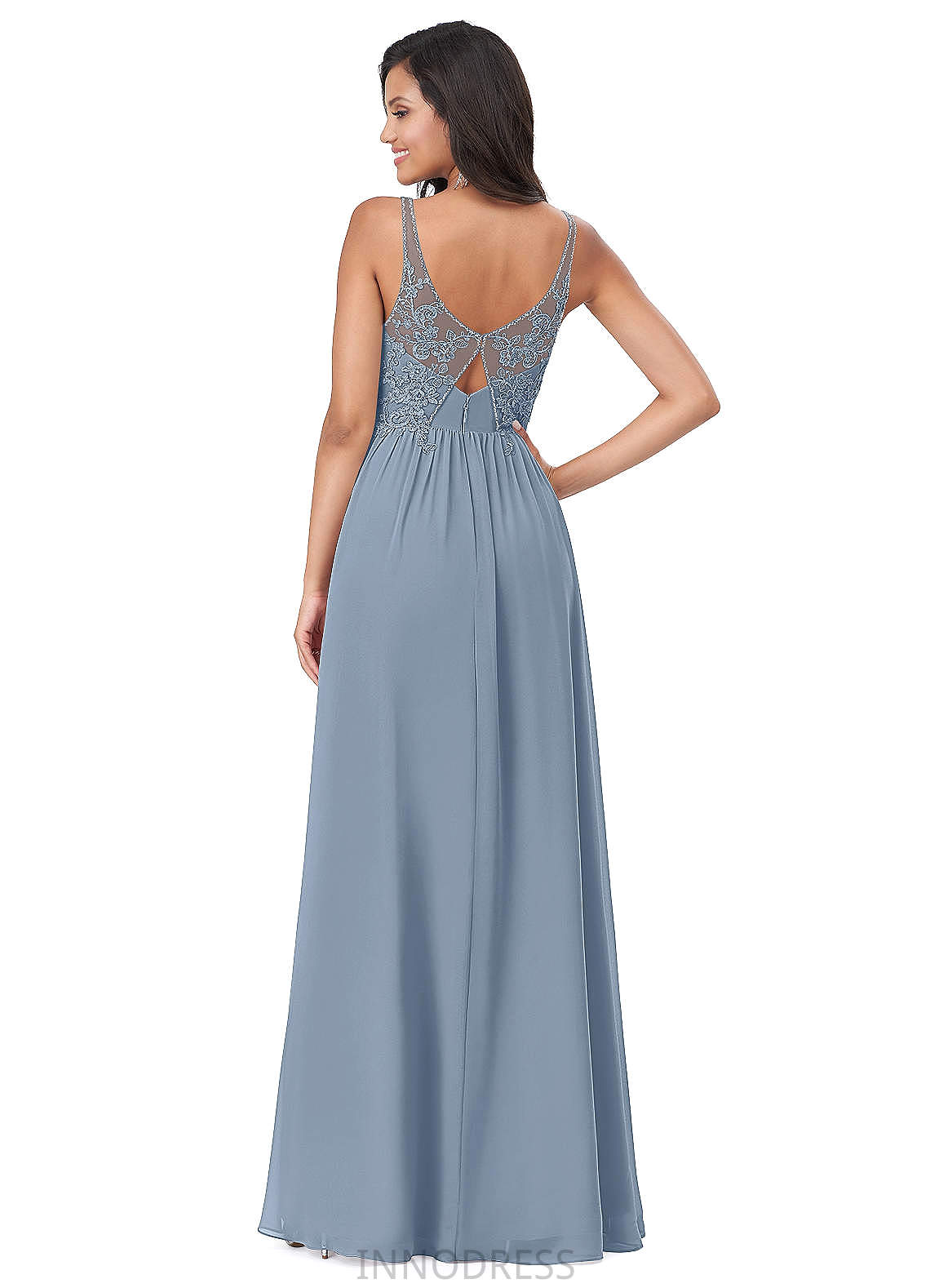 Katie Trumpet/Mermaid Natural Waist Spaghetti Staps Sleeveless Floor Length Bridesmaid Dresses