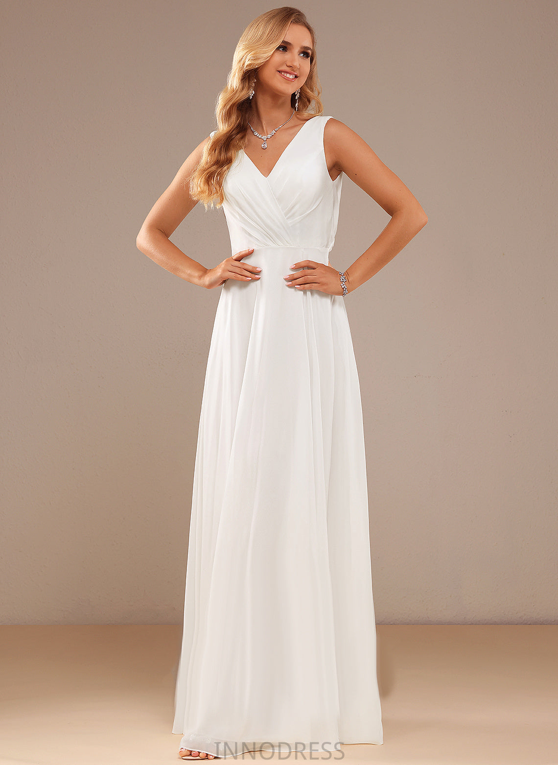 Dress Lace Regan V-neck Floor-Length A-Line Wedding Dresses Wedding Chiffon