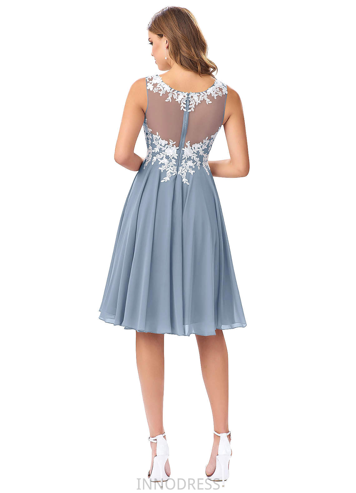 Skyla Spaghetti Staps A-Line/Princess Natural Waist Sleeveless Floor Length Bridesmaid Dresses