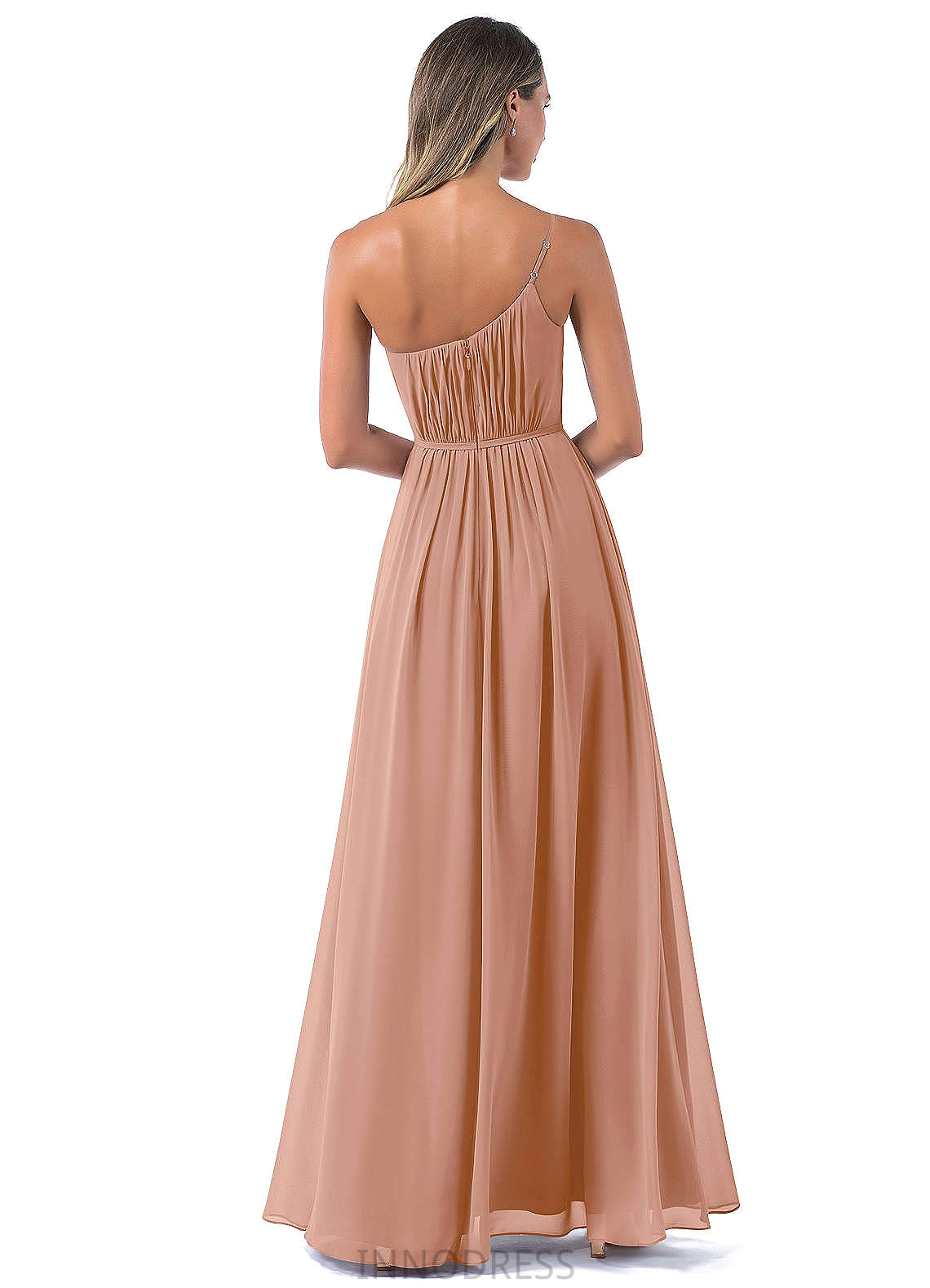 Abigayle V-Neck A-Line/Princess High Low Sleeveless Empire Waist Bridesmaid Dresses