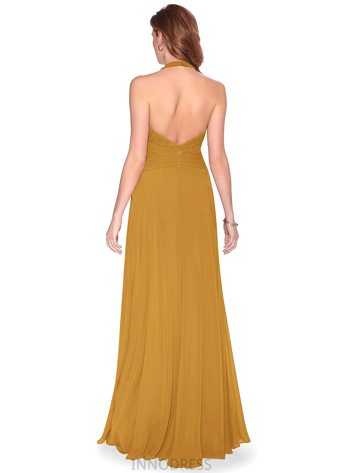 Kierra Floor Length Spaghetti Staps Natural Waist Off The Shoulder A-Line/Princess Sleeveless Bridesmaid Dresses