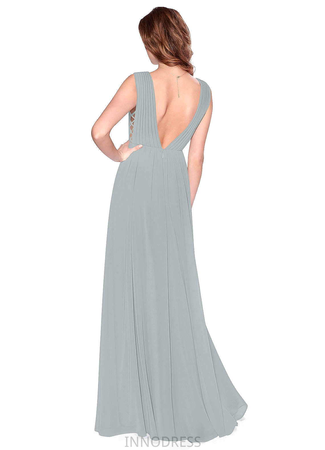 Jillian A-Line/Princess Floor Length Spaghetti Staps Natural Waist Sleeveless Bridesmaid Dresses