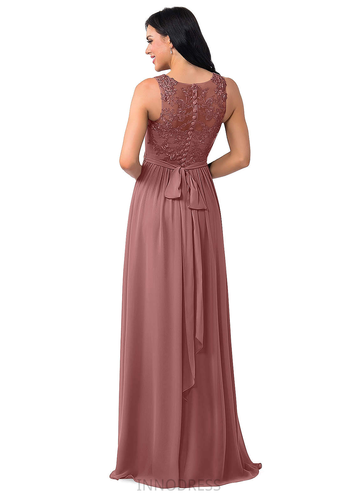 Madilyn Scoop Sleeveless Natural Waist Floor Length A-Line/Princess Bridesmaid Dresses