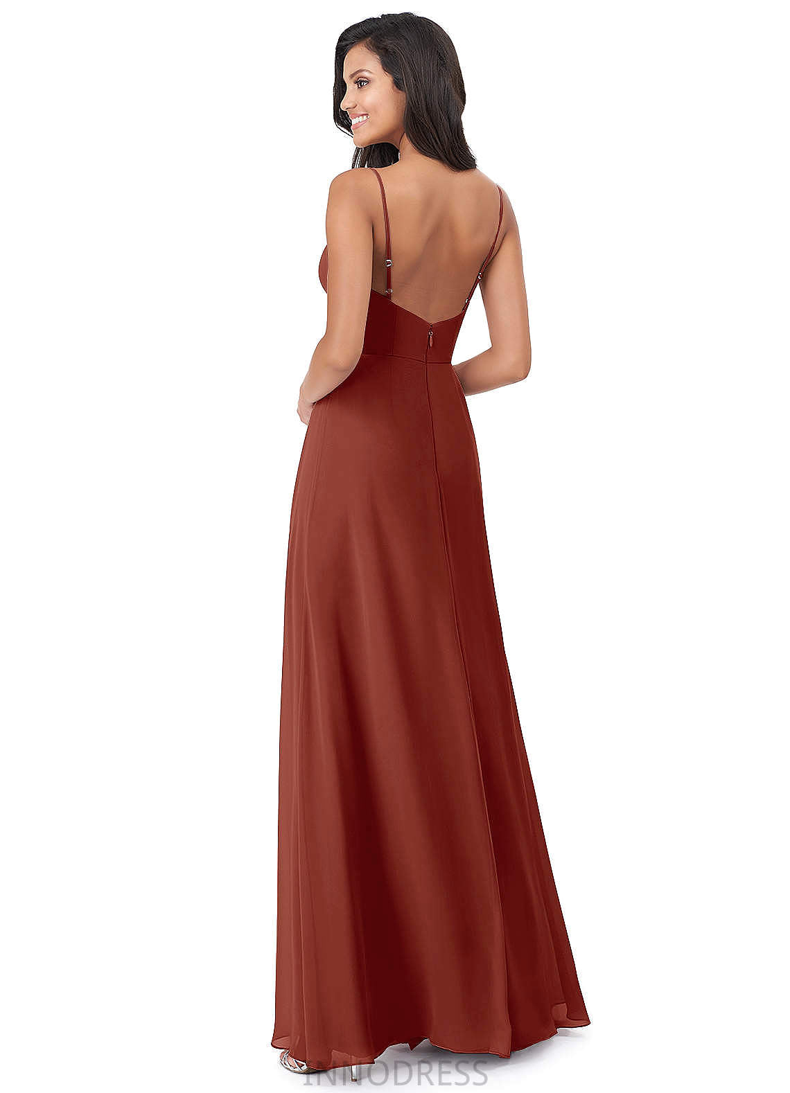 Camilla Sleeveless Natural Waist Halter A-Line/Princess Floor Length Bridesmaid Dresses