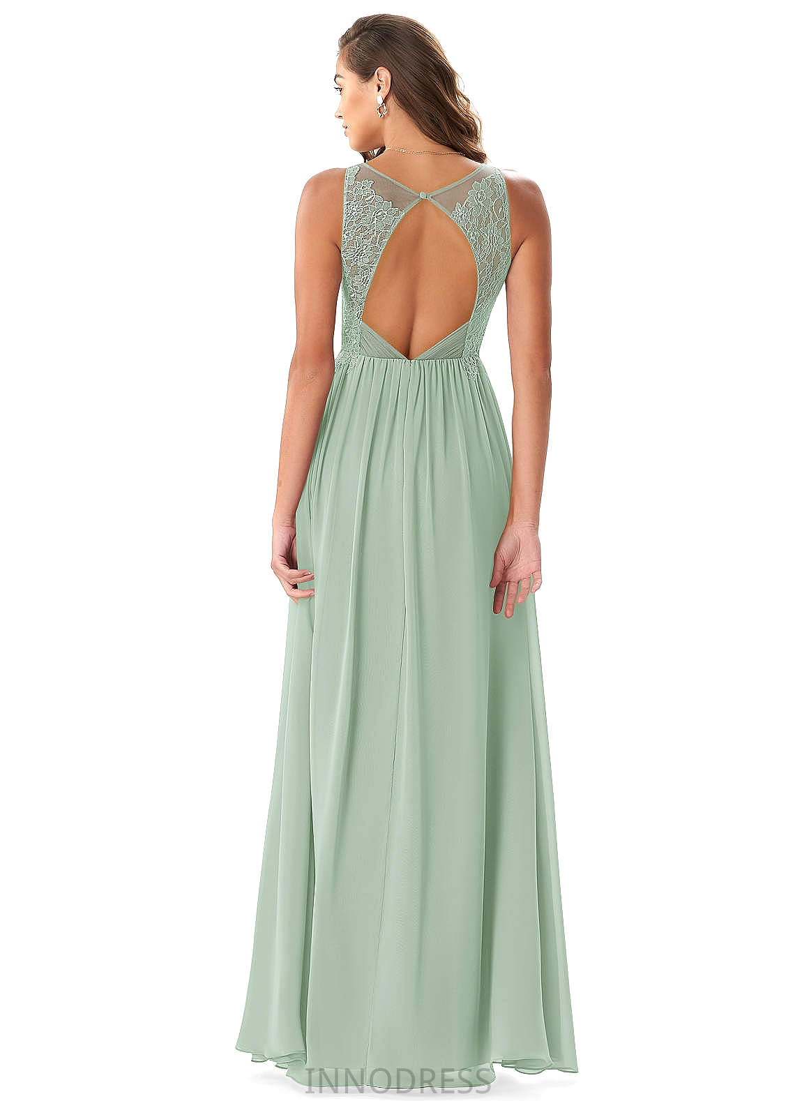 Germaine Floor Length Natural Waist Sleeveless Halter Sheath/Column Bridesmaid Dresses