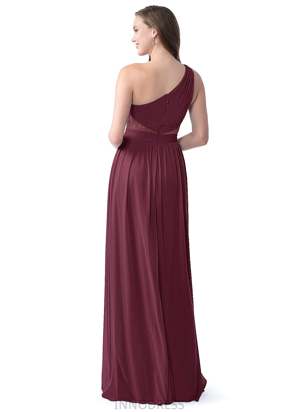 Scarlet Sleeveless Natural Waist Sheath/Column Floor Length Scoop Bridesmaid Dresses