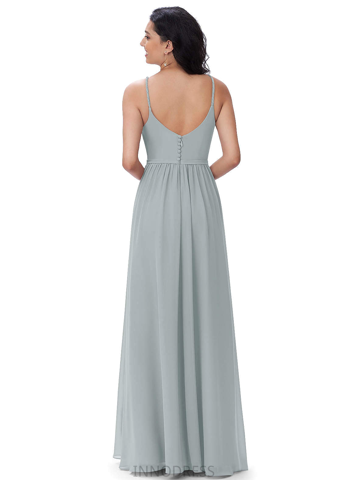 Molly Natural Waist A-Line/Princess Floor Length V-Neck Sleeveless Bridesmaid Dresses