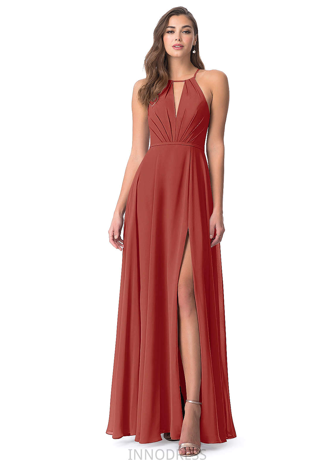 Myah Velvet Straps Sleeveless Floor Length Natural Waist Trumpet/Mermaid Bridesmaid Dresses