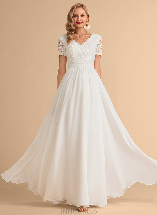 Wedding Lace Wedding Dresses A-Line V-neck Floor-Length Harmony Dress Chiffon