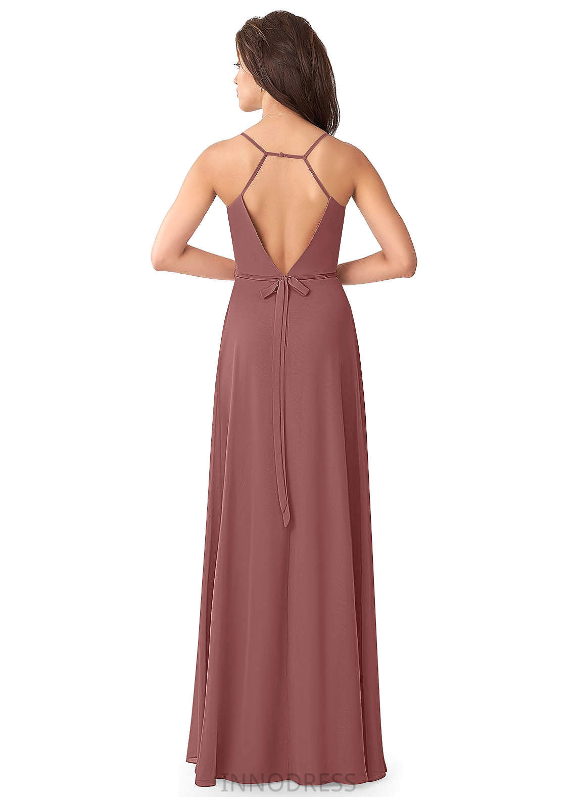 Virginia A-Line/Princess Spaghetti Staps Natural Waist Sleeveless Floor Length Bridesmaid Dresses