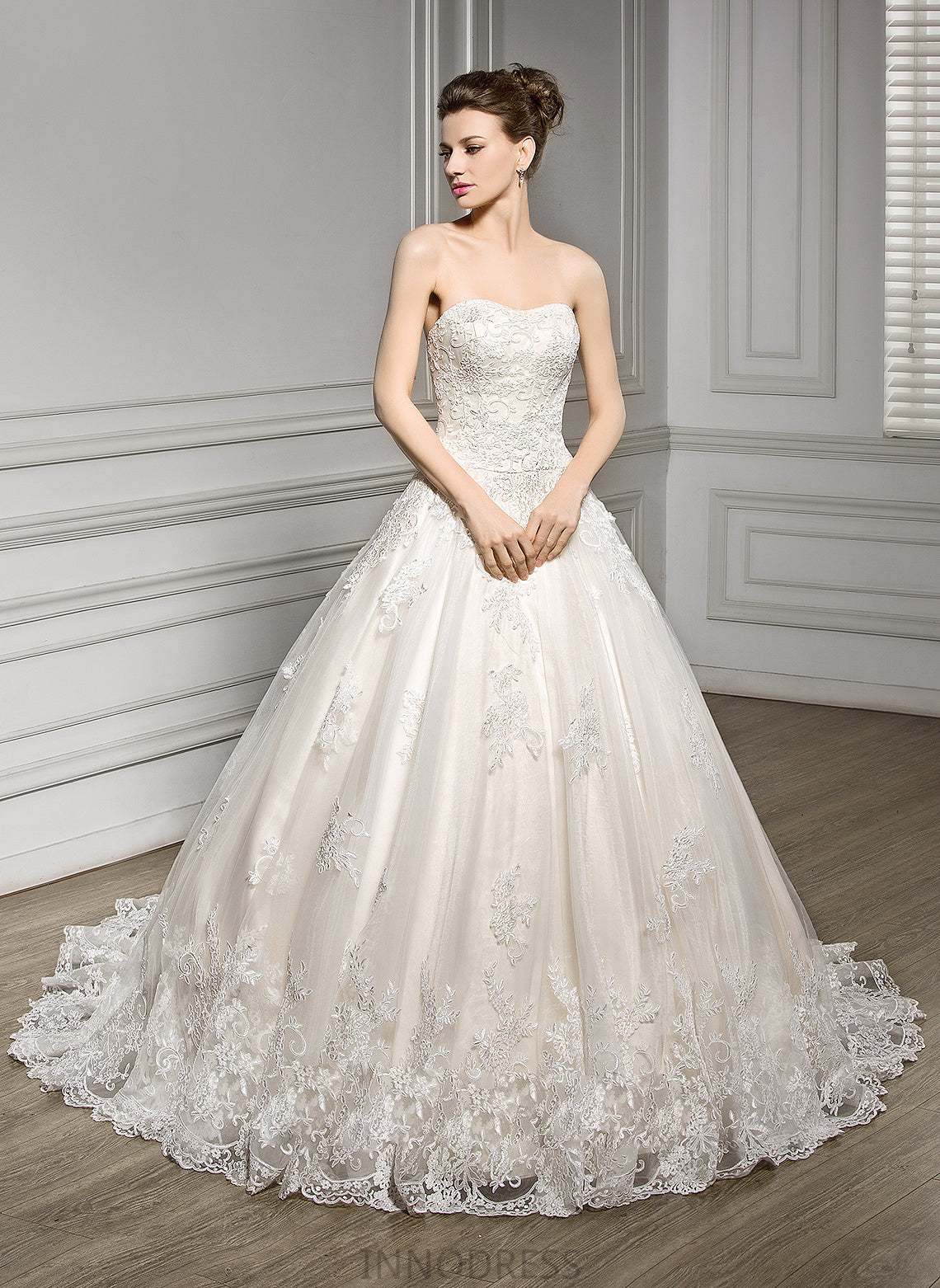 Wedding Court Lace Wedding Dresses Ball-Gown/Princess Tulle Sweetheart Dress Peyton Train