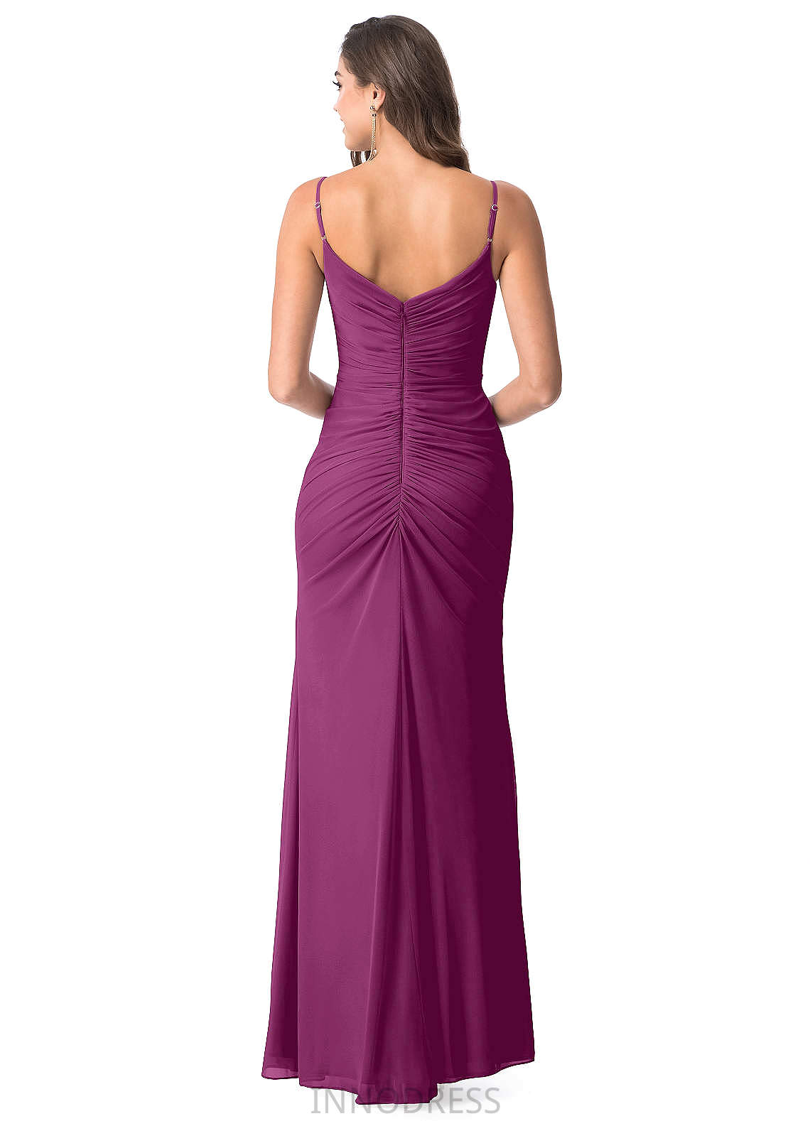 Kendal One Shoulder Natural Waist Trumpet/Mermaid Sleeveless Velvet Floor Length Bridesmaid Dresses