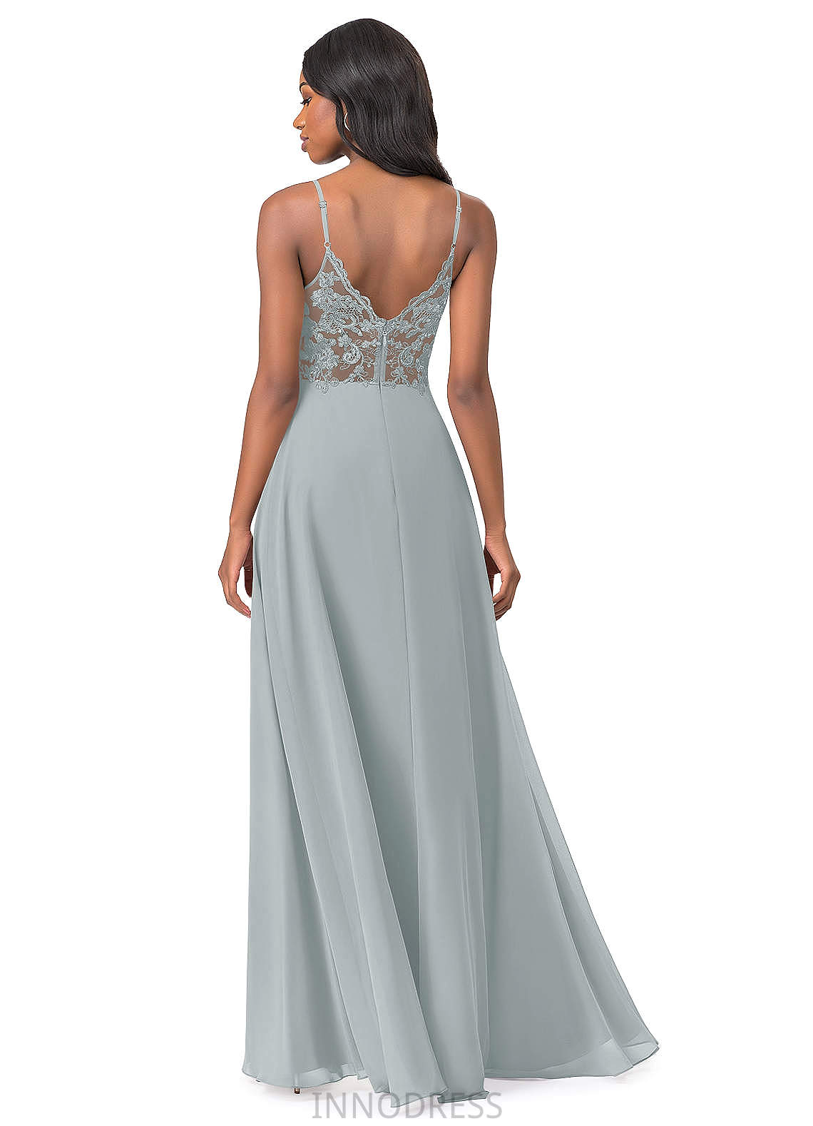 Kiara Floor Length Natural Waist Tulle Spaghetti Staps Sleeveless A-Line/Princess Bridesmaid Dresses