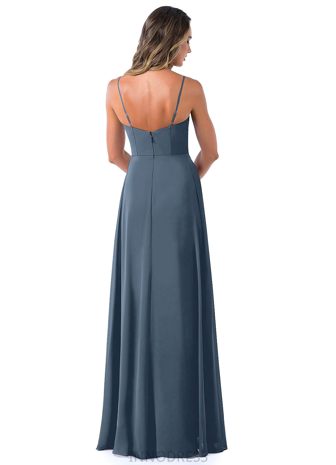 Kiley Knee Length Sleeveless A-Line/Princess Spaghetti Staps Natural Waist Bridesmaid Dresses