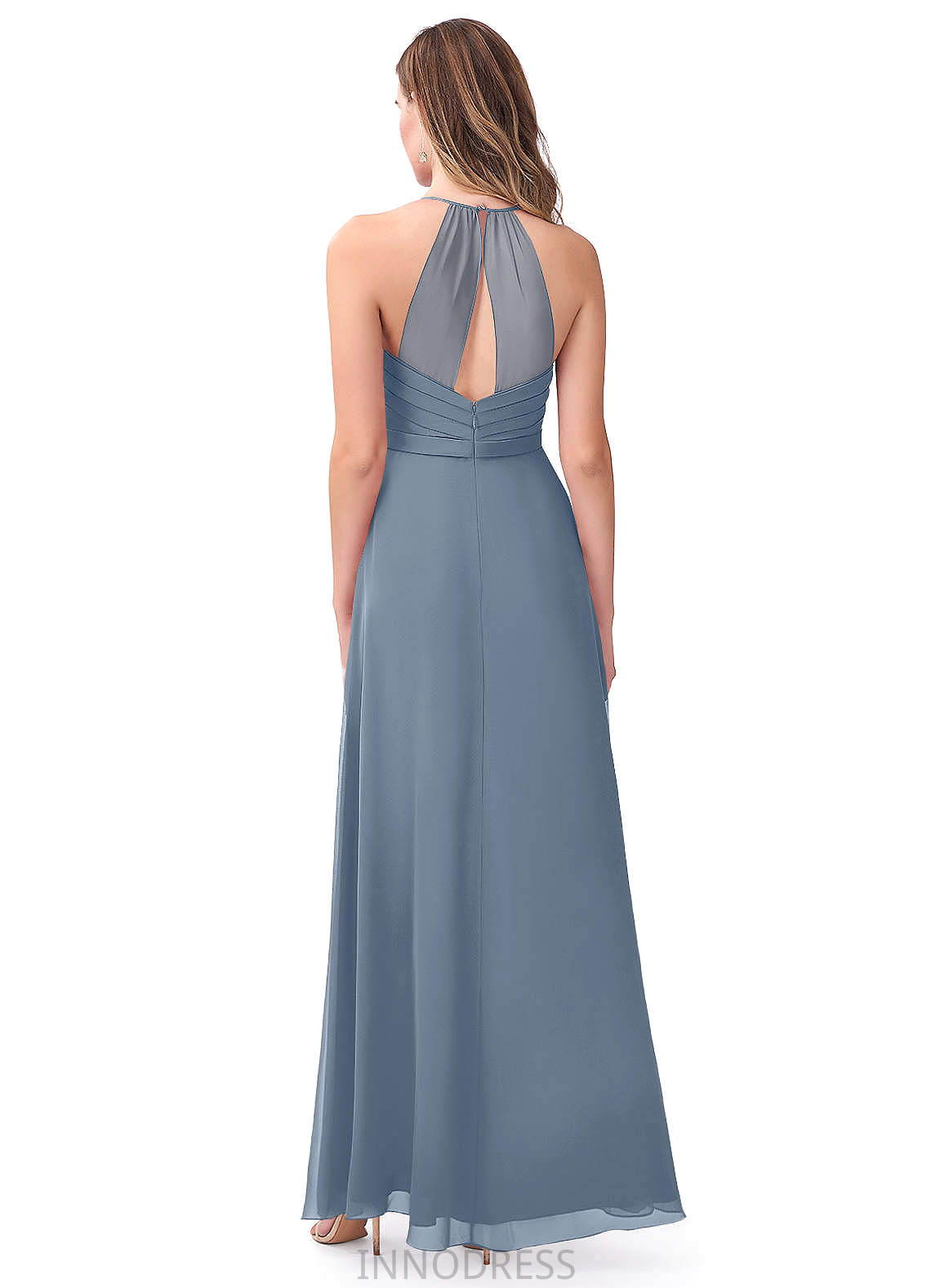 Helen Sleeveless V-Neck A-Line/Princess Floor Length Natural Waist Bridesmaid Dresses