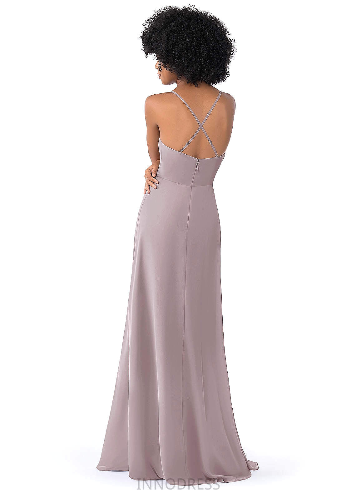 Rosemary Floor Length A-Line/Princess Natural Waist V-Neck Short Sleeves Bridesmaid Dresses