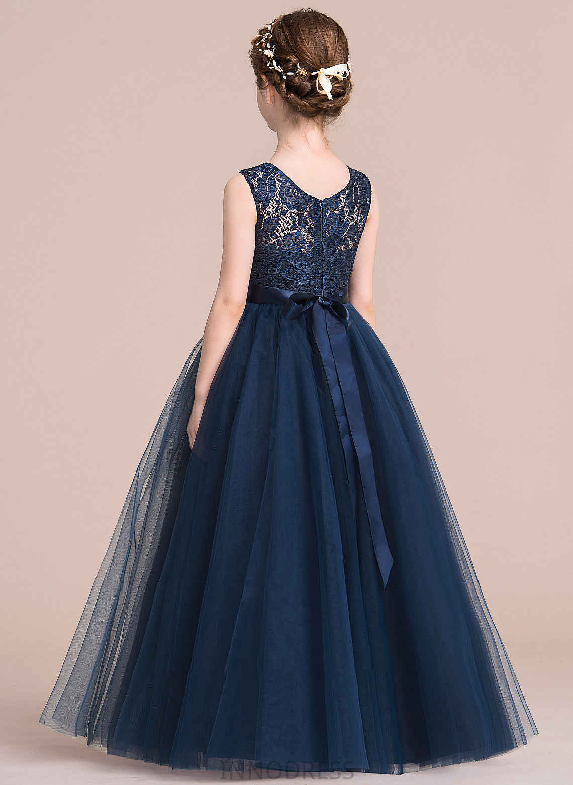 Ball-Gown/PrincessScoopNeckFloor-LengthTulleJuniorBridesmaidDressWithSash#126265 Junior Bridesmaid Dresses Rosemary