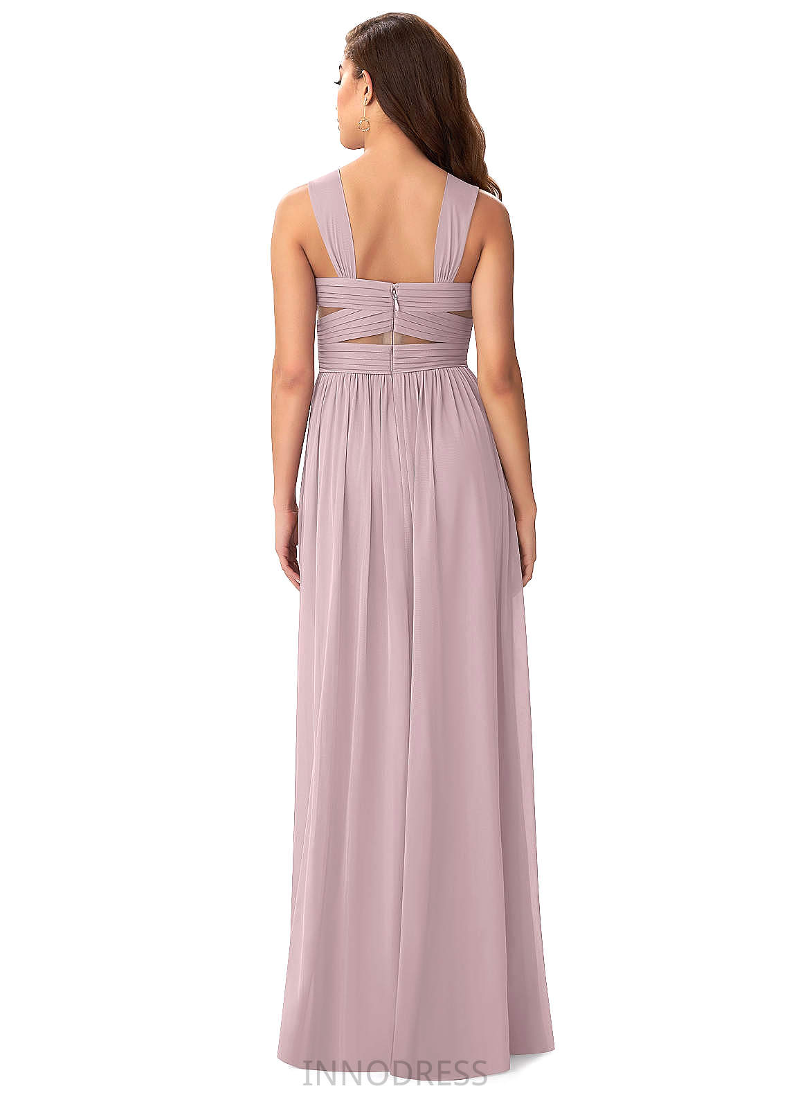 Rachel Sleeveless A-Line/Princess Empire Waist V-Neck Floor Length Bridesmaid Dresses