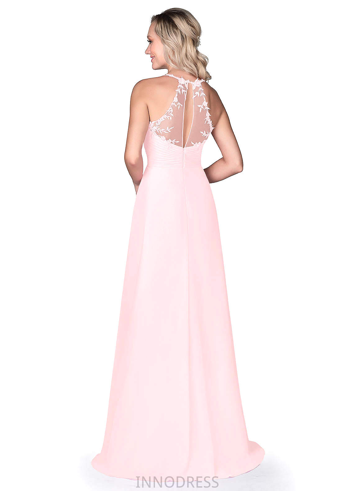 Abril Short Sleeves V-Neck Natural Waist Floor Length A-Line/Princess Bridesmaid Dresses