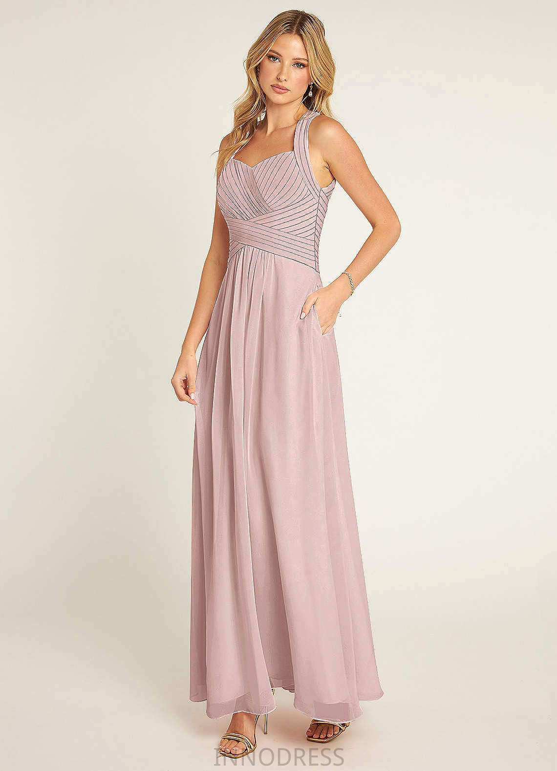 Naima Natural Waist Sleeveless One Shoulder A-Line/Princess High Low Bridesmaid Dresses