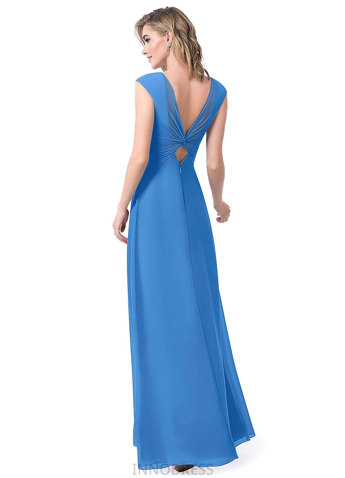 Ainsley V-Neck Sleeveless Natural Waist A-Line/Princess Floor Length Bridesmaid Dresses