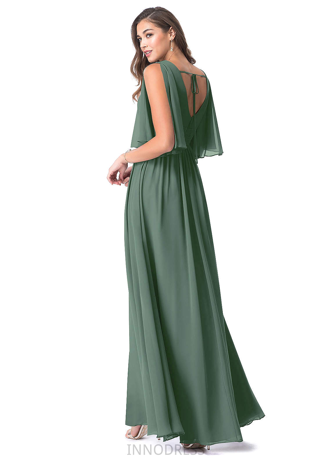 Lilia V-Neck Floor Length Sleeveless Natural Waist A-Line/Princess Bridesmaid Dresses