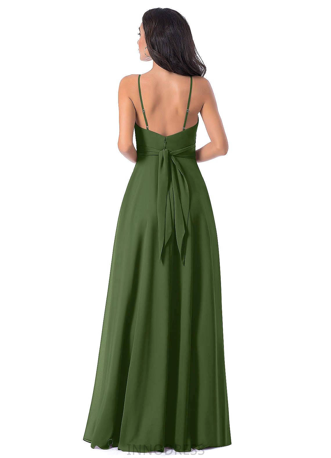 Susanna V-Neck Natural Waist Sleeveless Spaghetti Staps Floor Length Bridesmaid Dresses