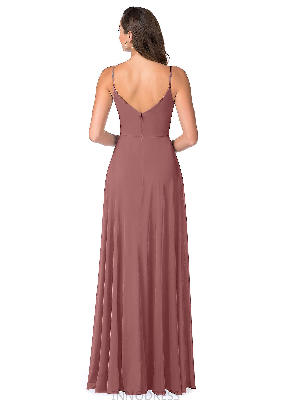 Jamie Natural Waist Short Sleeves A-Line/Princess V-Neck Floor Length Bridesmaid Dresses