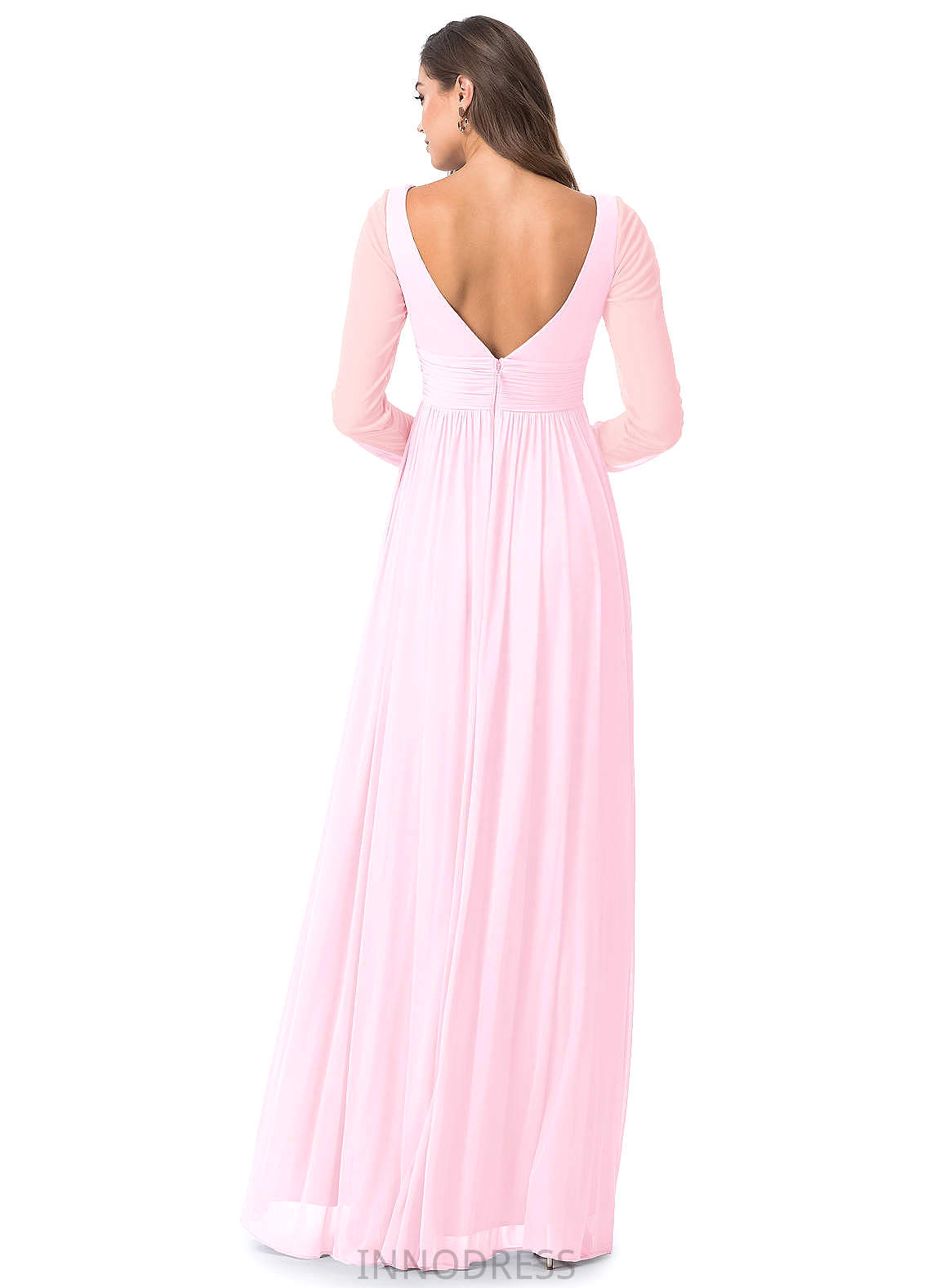 Karlee A-Line/Princess Floor Length Sleeveless V-Neck Natural Waist Bridesmaid Dresses