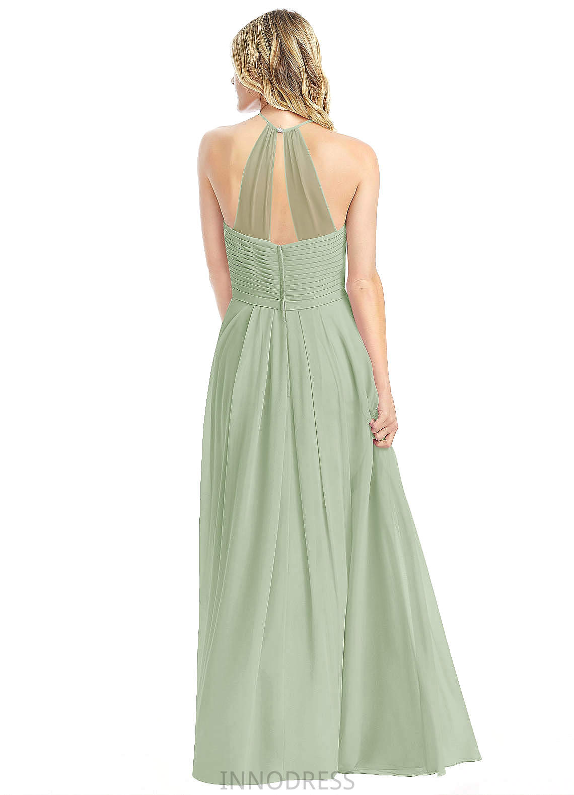 Lucile Sleeveless Scoop Natural Waist Floor Length Bridesmaid Dresses