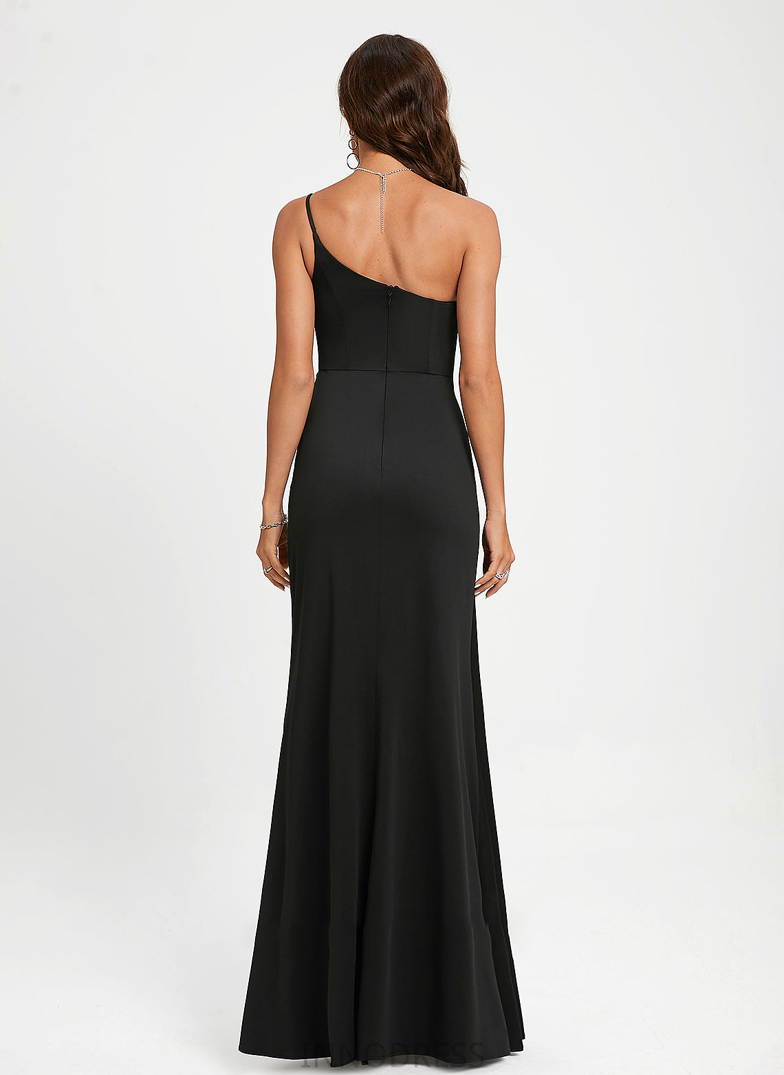 Floor-Length Shyann One-Shoulder Jersey Prom Dresses Sheath/Column