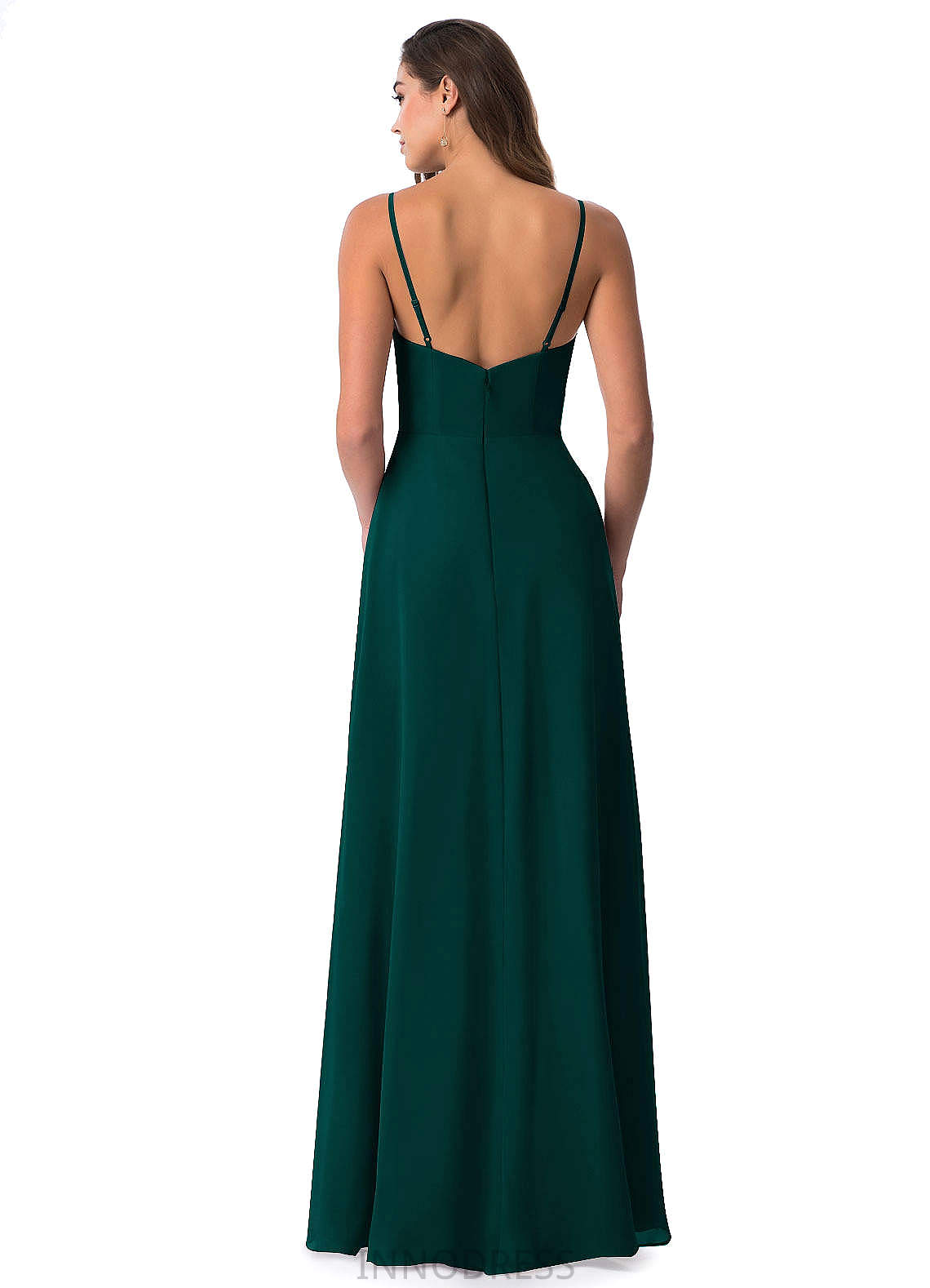 Madelyn Natural Waist Satin Sheath/Column Floor Length Sleeveless Straps Bridesmaid Dresses