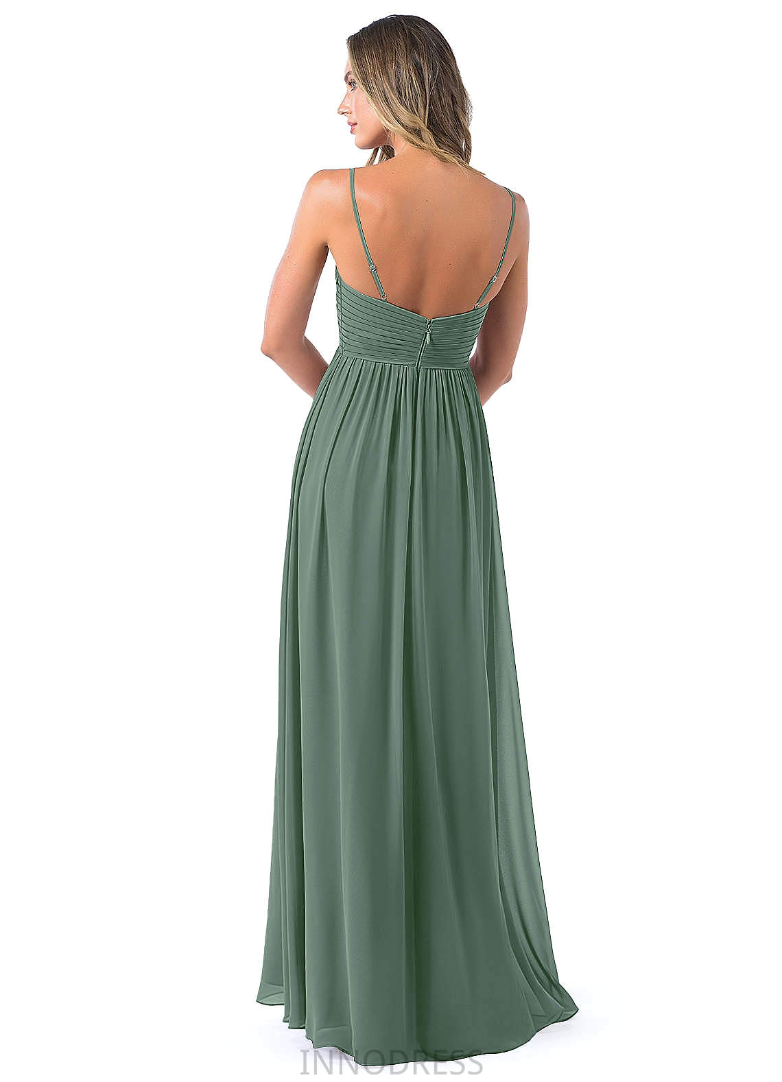 Patti Floor Length Sleeveless Natural Waist Spaghetti Staps A-Line/Princess Bridesmaid Dresses