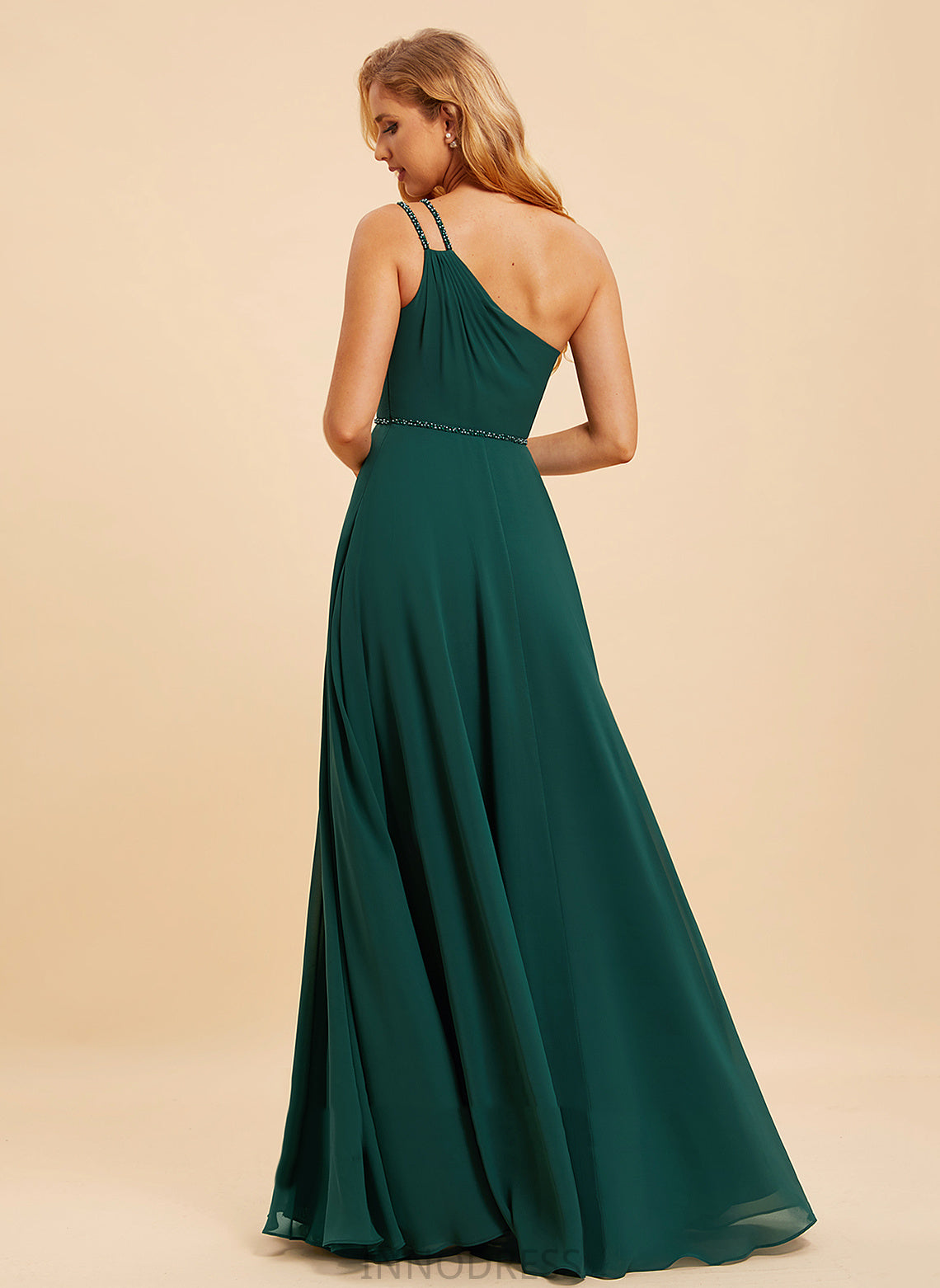 Floor-Length Sequins Neckline Embellishment A-Line Fabric One-Shoulder Beading Length Silhouette Muriel Floor Length Bridesmaid Dresses