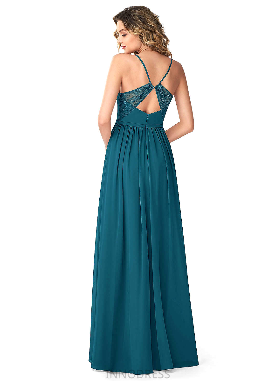 Elyse Spaghetti Staps Floor Length Trumpet/Mermaid Sleeveless Natural Waist Bridesmaid Dresses